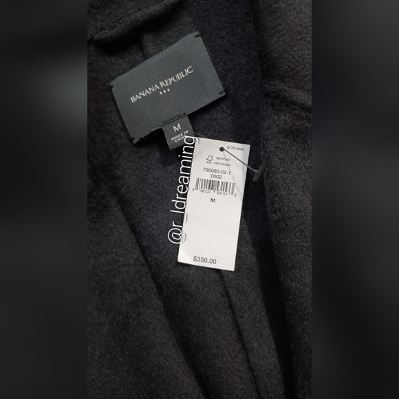 NWT Black Double Face Tie-Waist Coat Size M By Banana Republic Factory - Picture 7 of 7